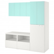 Комбінація шаф IKEA SMASTAD білий блідо-бірюзовий 180x57x196 см (593.930.72)