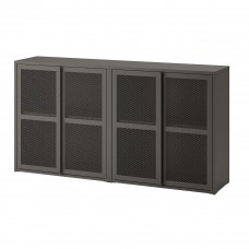 Шкаф с дверями IKEA IVAR серый сетка 160x30x83 см (593.957.78)