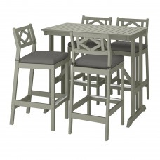 Барний стіл і 4 барні стільці IKEA BONDHOLMEN сірий темно-сірий (594.129.90)