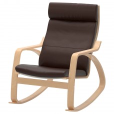 Кресло-качалка IKEA POANG березовый шпон темно-коричневый (594.293.06)