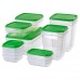 Набір харчових контейнерів IKEA PRUTA 17 шт. прозорий зелений (601.496.73)