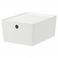 Контейнер с крышкой IKEA KUGGIS білий 26x35x15 см (602.802.05)