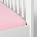 Простирадло на резинці для дитячого ліжка IKEA LEN білий рожевий 60x120 см (603.201.88)