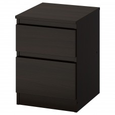 Комод с 2 ящиками IKEA KULLEN черно-коричневый 35x49 см (603.221.30)