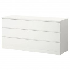 Комод з 6 шухлядами IKEA MALM білий 160x78 см (604.035.84)