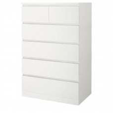 Комод с 6 ящиками IKEA MALM белый 80x123 см (604.036.02)