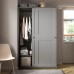 Гардеробна шафа IKEA HAUGA сірий 118x55x199 см (604.072.71)