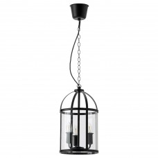 Подвесной светильник IKEA GALJON черный прозрачный стекло 25 см (604.307.71)