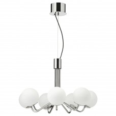 Канделябр IKEA SIMRISHAMN 7 лампочек хромированный молочный стекло (604.518.72)