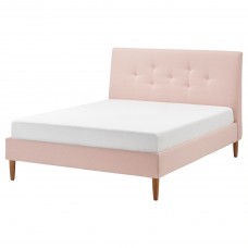 Каркас ліжка з оббивкою IKEA IDANAS блідо-рожевий 160x200 см (604.589.44)