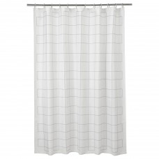 Штора для ванной IKEA RALLSJON белый серый 180x200 см (604.701.30)