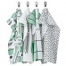 Полотенце кухонное IKEA RINNIG белый зеленый 45x60 см (604.763.54)
