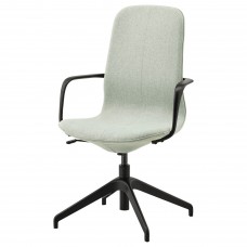 Конференц-крісло з підлокітником IKEA LANGFJALL світло-зелений чорний (691.764.88)