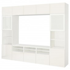 Комбінація шаф для TV IKEA BESTA білий матове скло 300x40x230 см (691.947.98)