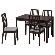 Стіл і 4 стільці IKEA EKEDALEN / EKEDALEN темно-коричневий світло-сірий 120/180 см (692.212.78)