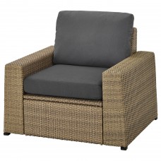 Садове крісло IKEA SOLLERON коричневий темно-сірий (692.525.28)