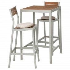 Барний стіл і 2 барних стільці IKEA SJALLAND світло-коричневий бежевий (692.678.41)