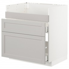 Підлогова кухонна шафа IKEA METOD / MAXIMERA білий світло-сірий 80x60 см (692.805.12)