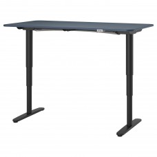 Письмовий стіл-трансформер IKEA BEKANT синій чорний 160x80 см (692.810.69)