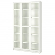 Шкаф книжный IKEA BILLY / OXBERG белый 120x30x202 см (692.818.04)