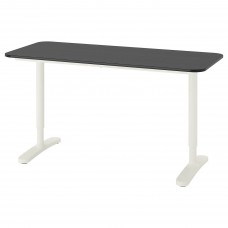 Письмовий стіл IKEA BEKANT чорний білий 140x60 см (692.826.72)