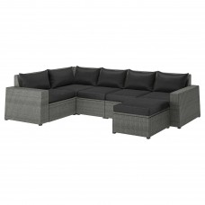 Модульний кутовий 4-місний диван IKEA SOLLERON чорний (692.892.54)