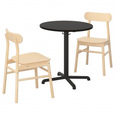 Стол и 2 стула IKEA STENSELE / RONNINGE антрацит береза 70 см (692.971.26)