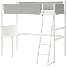 Каркас ліжка-горища IKEA VITVAL білий світло-сірий 90x200 см (693.025.66)