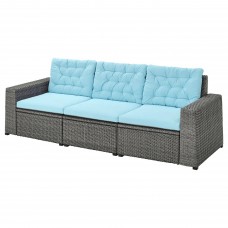3-місний модульний диван IKEA SOLLERON темно-сірий світло-блакитний 223x82x84 см (693.036.55)