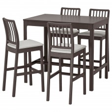 Барний стіл і 4 барні стільці IKEA EKEDALEN темно-коричневий світло-сірий (693.042.21)