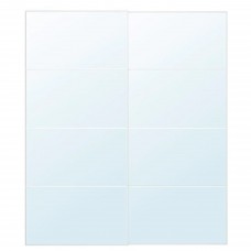 Пара раздвижных дверей IKEA AULI зеркальное стекло 200x236 см (693.111.70)