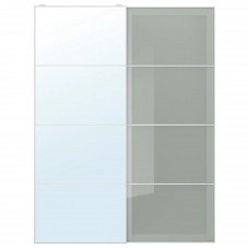Пара раздвижных дверей IKEA AULI / SEKKEN зеркальное стекло матовое стекло 150x201 см (693.111.89)