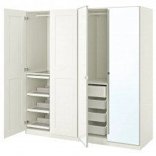 Гардероб IKEA PAX / GRIMO/VIKEDAL білий дзеркальне скло 200x60x201 см (693.250.25)
