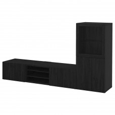 Комбінація шаф для TV IKEA BESTA чорно-коричневий 240x42x129 см (693.294.10)