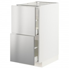 Підлогова кухонна шафа IKEA METOD / MAXIMERA білий нержавіюча сталь 40x60 см (693.298.44)