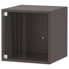Шафа навісна зі скляними дверцятами IKEA EKET темно-сірий 35x35x35 см (693.363.59)