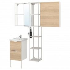 Комплект мебели для ванной IKEA ENHET / TVALLEN под дуб белый 44x43x87 см (693.383.20)