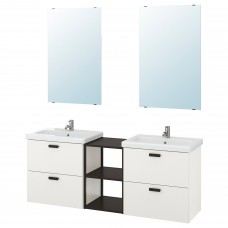 Комплект мебели для ванной IKEA ENHET / TVALLEN белый антрацит 164x43x65 см (693.383.39)