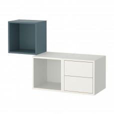 Комбінація настінних шаф IKEA EKET сіро-бірюзовий білий 105x35x70 см (693.860.66)