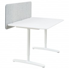 Стіл з стінкою IKEA BEKANT білий сірий 120x80 48 см (693.872.97)