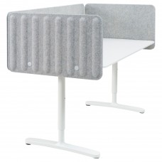 Стіл з стінкою IKEA BEKANT білий сірий 160x80 48 см (693.873.82)