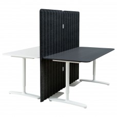 Стіл з стінкою IKEA BEKANT білий чорний 160x160 150 см (693.875.65)