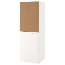 Гардероб IKEA SMASTAD білий коркове дерево 60x57x181 см (693.895.07)