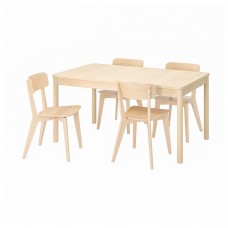 Стіл і 4 стільці IKEA RONNINGE / LISABO береза ясен 155/210x90x75 см (693.900.30)