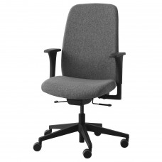 Офісний стілець з підлокітником IKEA VALLFJALLET сірий (693.921.90)