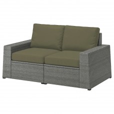 Модульний диван IKEA SOLLERON темно-сірий темно-бежево-зелений 161x82x88 см (694.137.10)