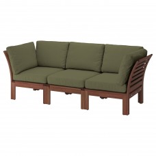 3-місний модульний диван IKEA APPLARO коричневий темно-бежево-зелений 223x80x84 см (694.138.71)