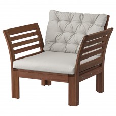 Садовое кресло IKEA APPLARO коричневый серый (694.139.13)