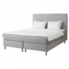 Континентальне ліжко IKEA DUNVIK матрац VALEVAG світло-сірий 180x200 см (694.195.71)
