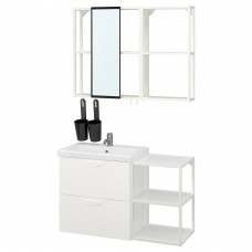 Комплект мебели для ванной IKEA ENHET / TVALLEN белый 102x43x65 см (694.199.10)